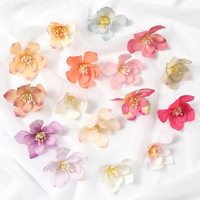 Christmas Wreath Fake - 50 ชิ้น 5 เซนติเมตรประดิษฐ์ดอกกุหลาบหัวดอกไม้ปลอม DIY Craft