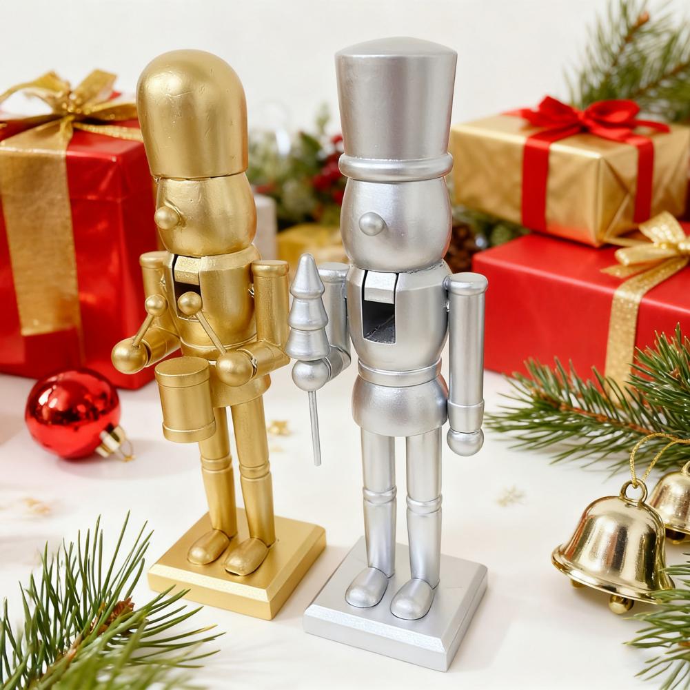 Nutcracker Figurine - เครื่องประดับนัทแครกเกอร์คริสต์มาส ของตกแต่งนัทแครกเกอร์คลาสสิก ตุ๊กตานัทแครกเกอร์คริสต์มาส ของตกแต่งงานปาร์ตี้วันหยุด ของประดับรูปทหาร