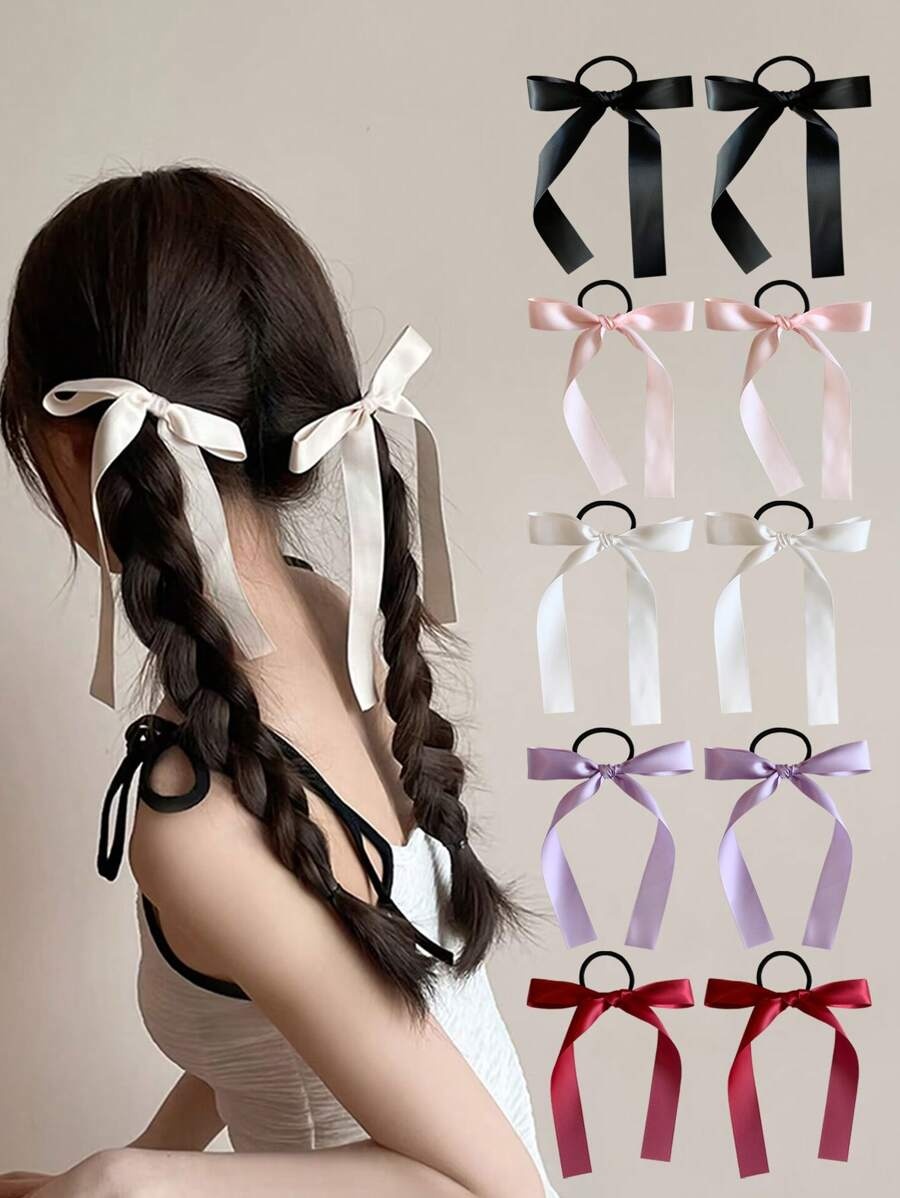 Ribbon Bow Gift - 2 ชิ้น/เซ็ต เครื่องประดับผมโบว์ริบบิ้นหลากสีแฟชั่นสำหรับผู้หญิง สำหรับใช้ประจำวัน ของขวัญ การพบปะสังสรรค์
