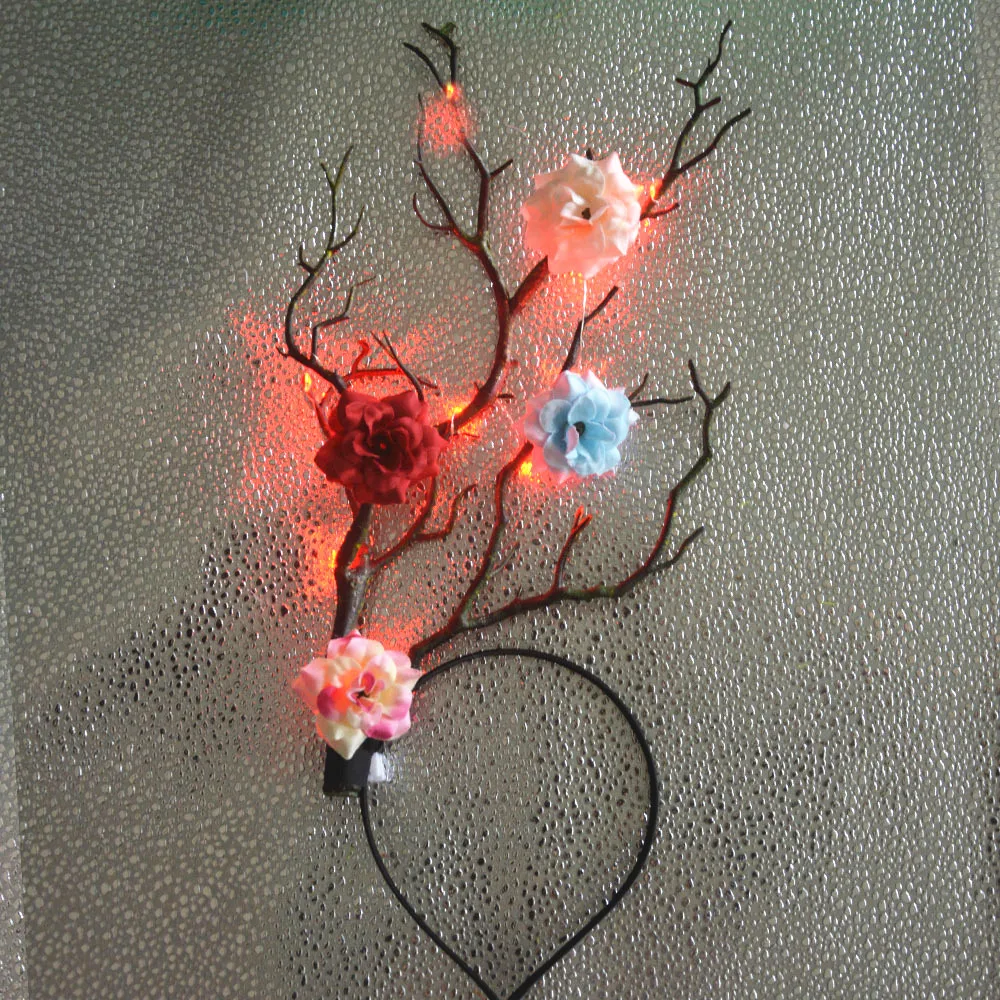 ที่คาดผมเขากวางเรืองแสงลายดอกไ - Reindeer Antlers Headband บทวิจารณ์และราคา