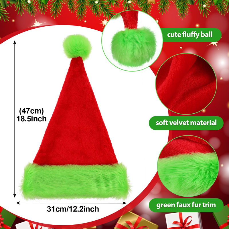 1 ชิ้น, หมวกซานตาคลอส หมวกคริส - Santa Hat Plush บทวิจารณ์และราคา