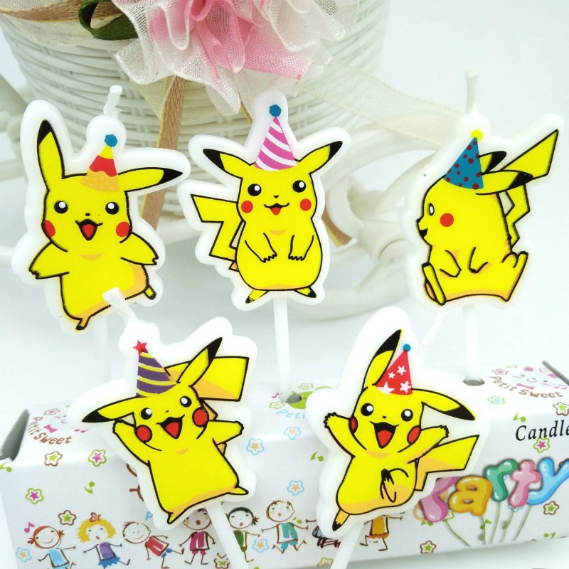 5 ชิ้น/ล็อต Pokemon เค้กวันเกิ - Holiday Candle Set บทวิจารณ์และราคา