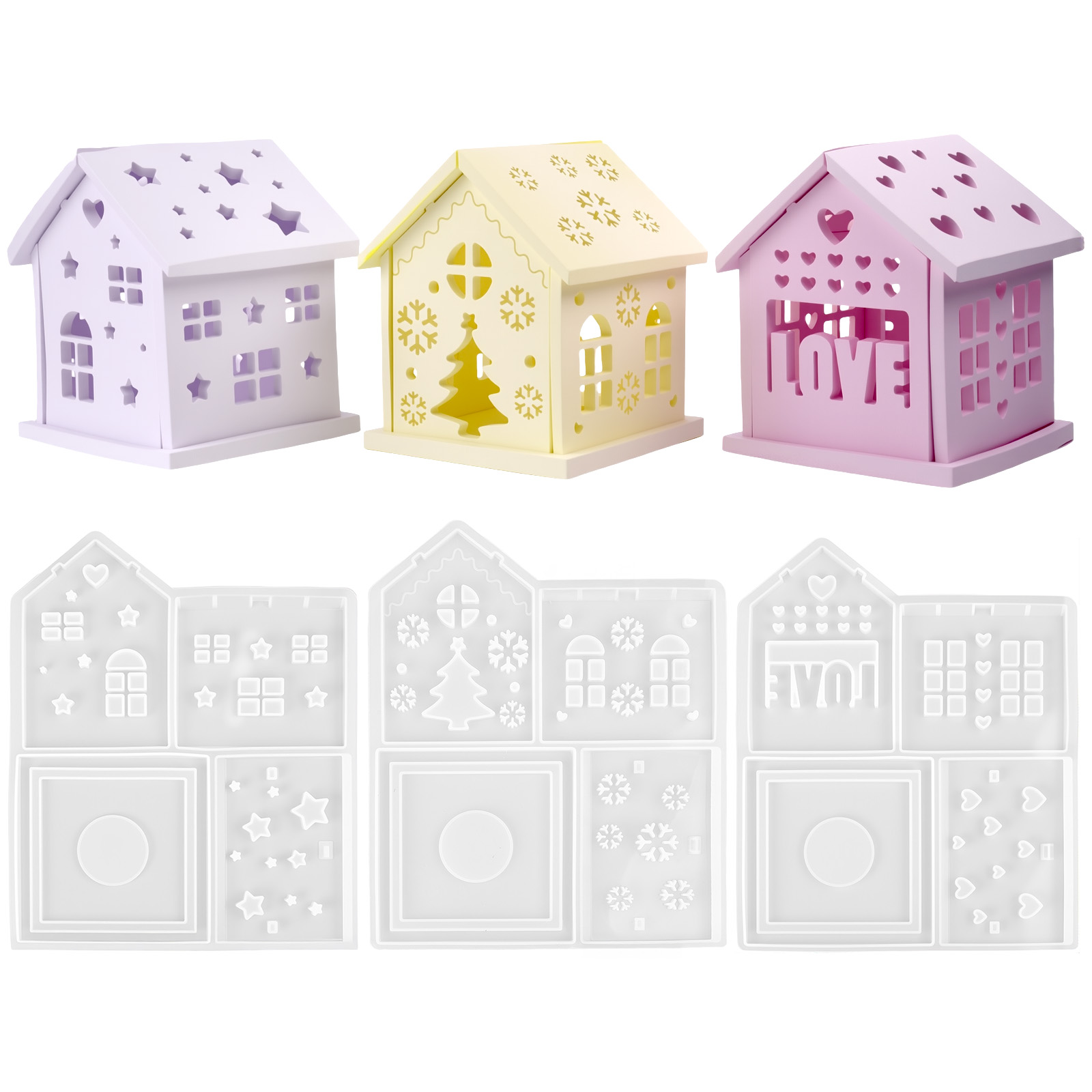 3D House แม่พิมพ์ซิลิโคน DIY C - Holiday Candle Set บทวิจารณ์และราคา