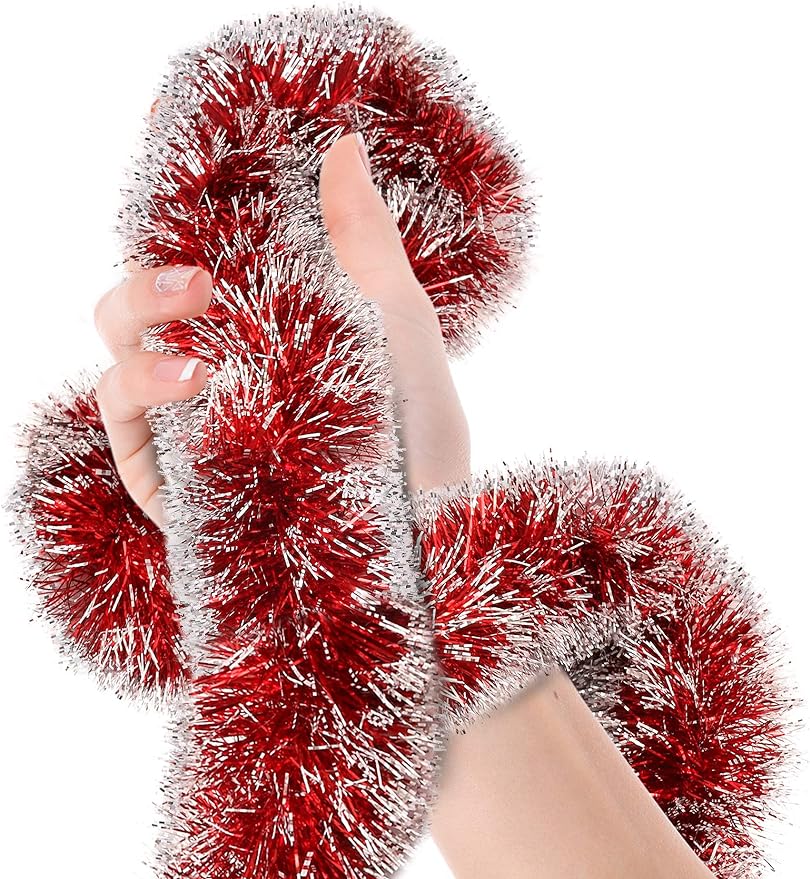 พวงดอกไม้สีเขียวปลายขุ่นสีเขีย - Tinsel Garland Decoration บทวิจารณ์และราคา