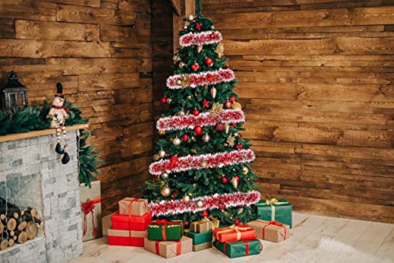 พวงดอกไม้สีเขียวปลายขุ่นสีเขีย - Tinsel Garland Decoration บทวิจารณ์และราคา