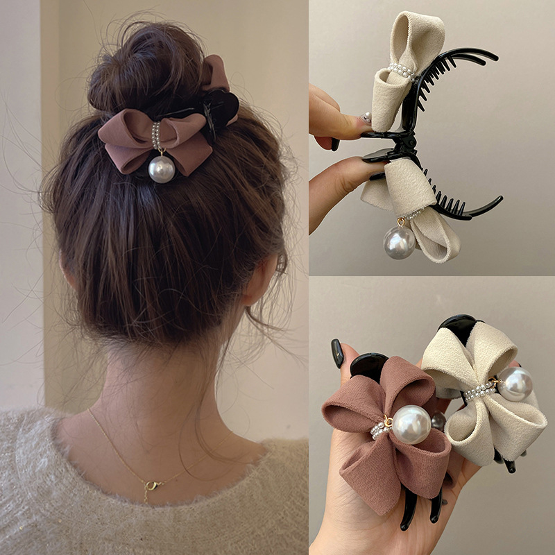 1ชิ้นกิ๊บหนีบผมรูปโบว์ประดับมุ - Ribbon Bow Gift บทวิจารณ์และราคา