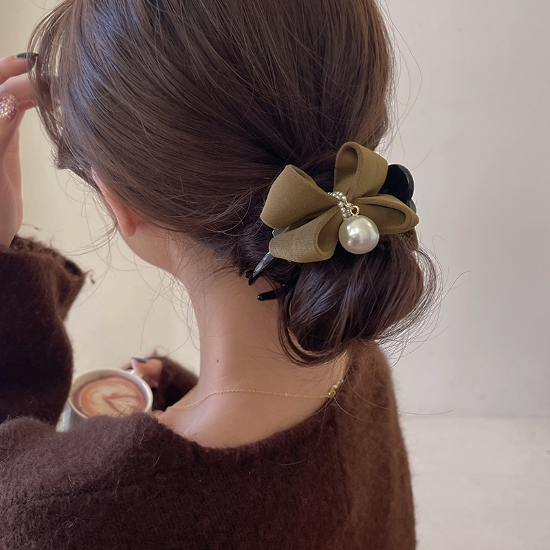 1ชิ้นกิ๊บหนีบผมรูปโบว์ประดับมุ - Ribbon Bow Gift บทวิจารณ์และราคา