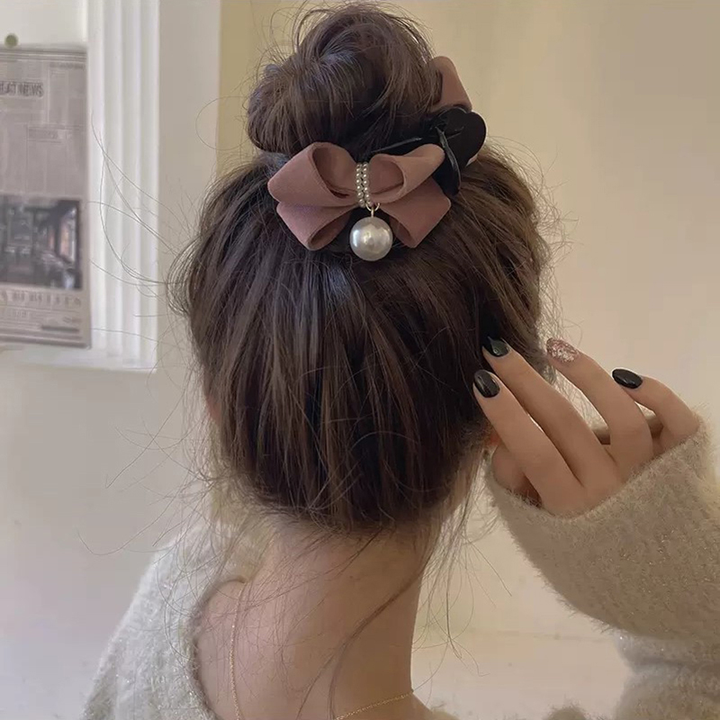 1ชิ้นกิ๊บหนีบผมรูปโบว์ประดับมุ - Ribbon Bow Gift บทวิจารณ์และราคา
