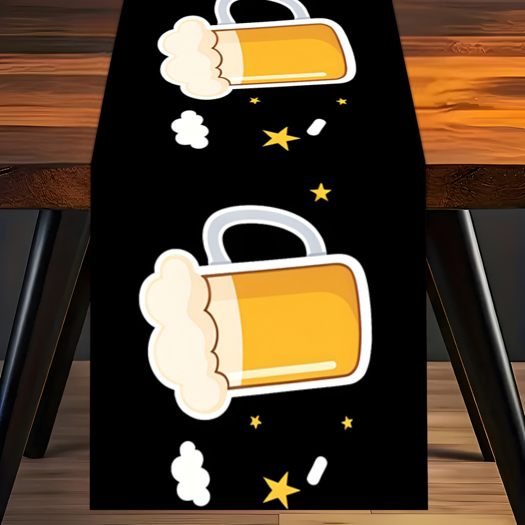 ผ้าปูโต๊ะพิมพ์ลายแก้วเบียร์ 2  - Christmas Table Runner บทวิจารณ์และราคา