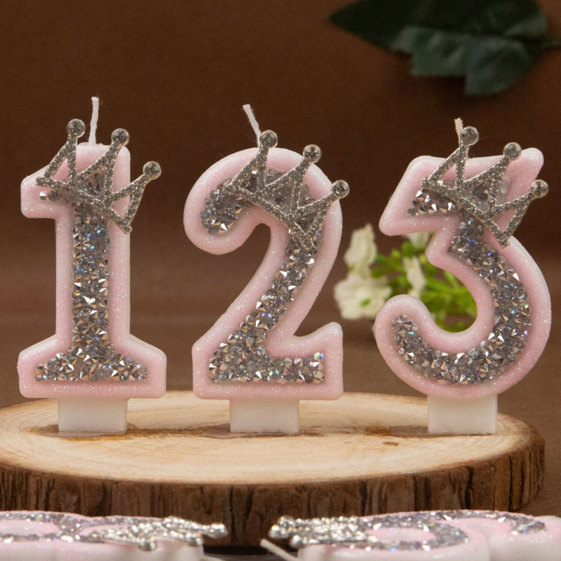 เทียนดิจิตอล 0-9 สีชมพูเงิน มง - Holiday Candle Set บทวิจารณ์และราคา