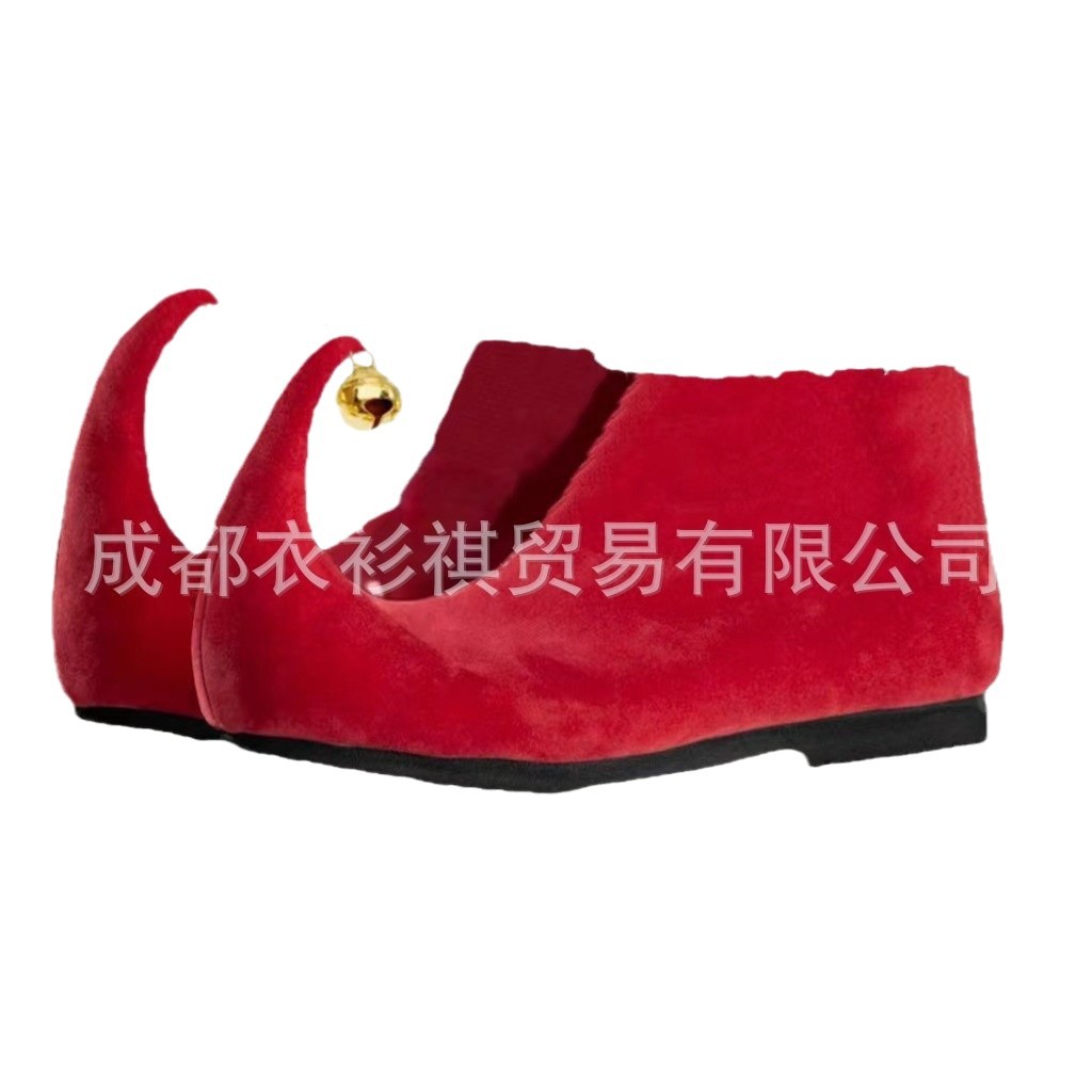 รองเท้าบูทสีแดงแบบมีกระดิ่งสำห - Elf Costume Christmas บทวิจารณ์และราคา