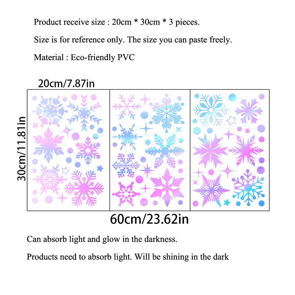 สติกเกอร์ติดผนังเกล็ดหิมะเรือง - Snowflake Window Decal บทวิจารณ์และราคา
