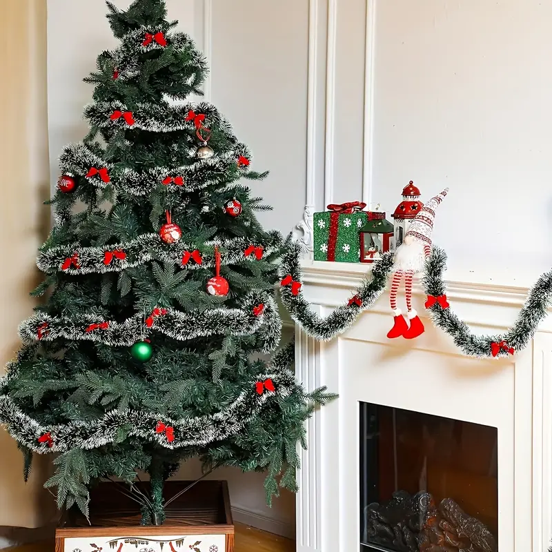 คริสต์มาสโบว์ Tinsel ริบบิ้นสี - Tinsel Garland Decoration บทวิจารณ์และราคา