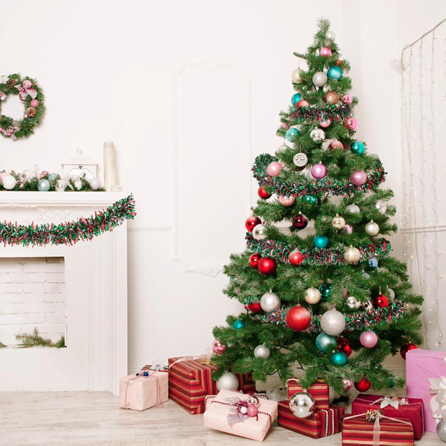พวงมาลัยประดับตกแต่งคริสต์มาส  - Tinsel Garland Decoration บทวิจารณ์และราคา