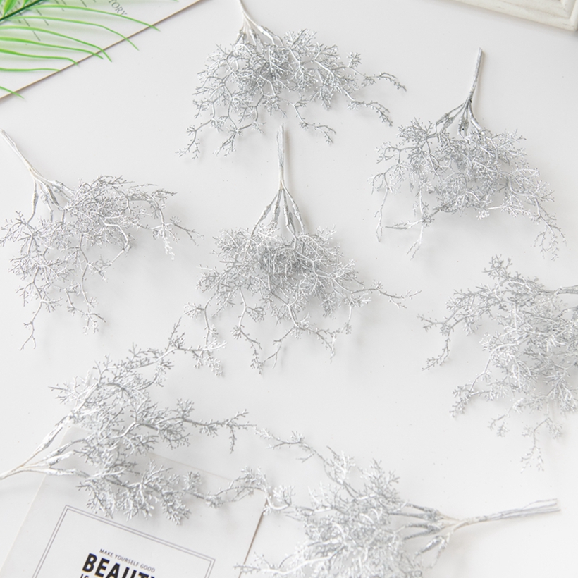 6ชิ้นพืชเทียมสีทองสีเงินปลอมสำ - Christmas Wreath Fake บทวิจารณ์และราคา