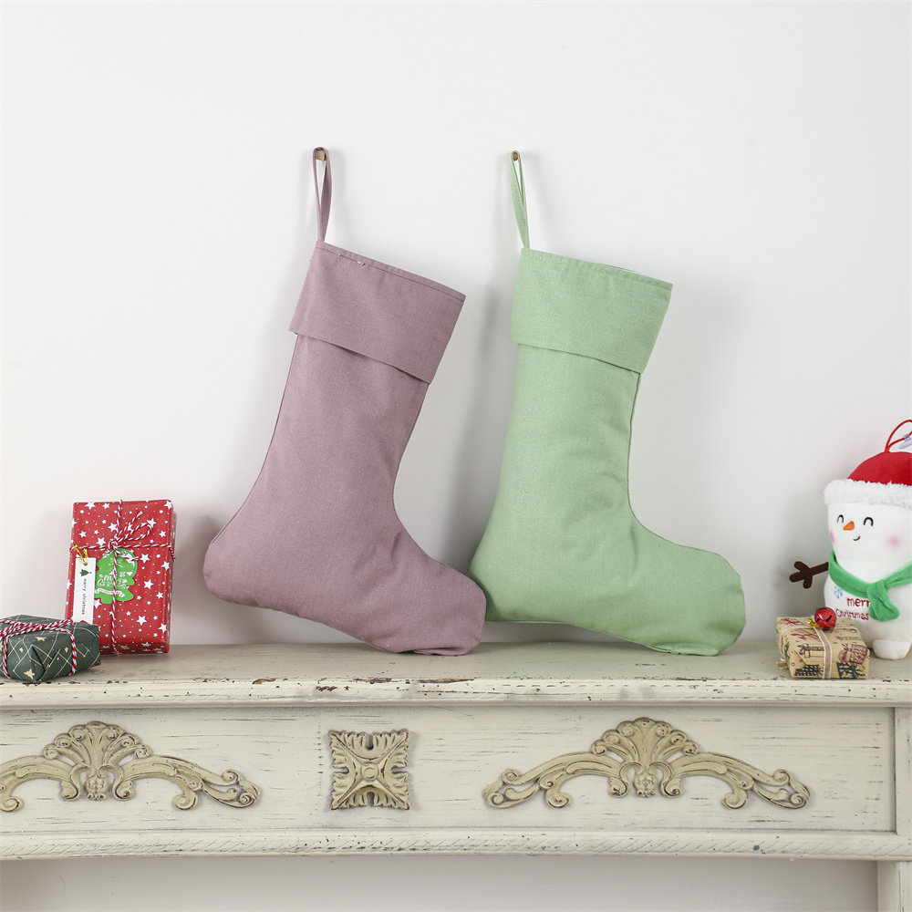 ถุงเท้าคริสต์มาสผ้าลินินธรรมชา - Christmas Stocking Hanging บทวิจารณ์และราคา
