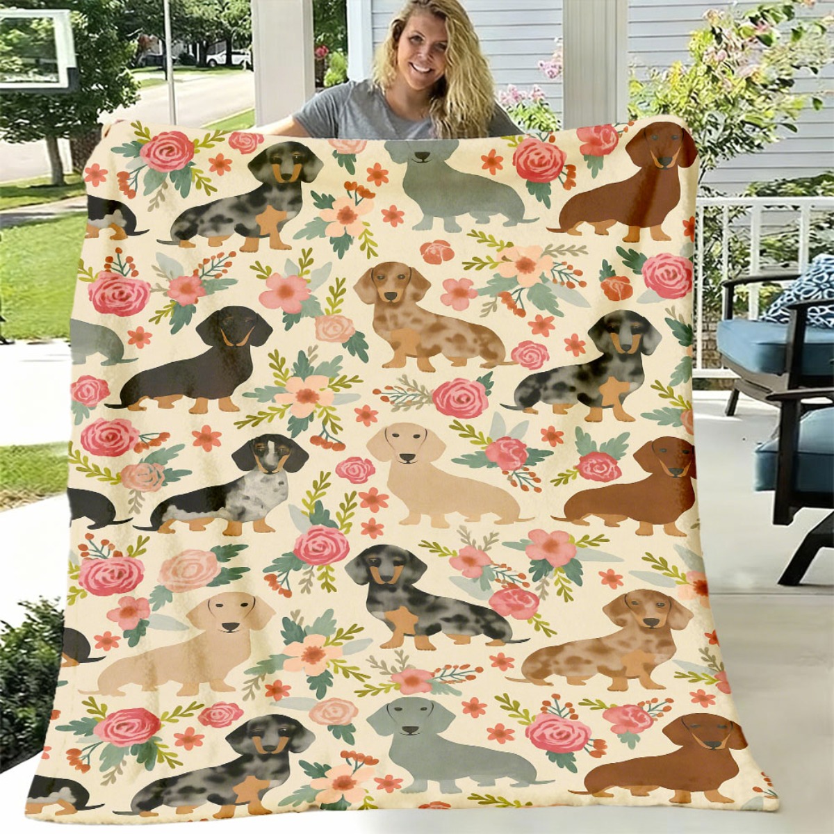ผ้าห่มลายสุนัขดัชชุนด์น่ารักสำ - Christmas Throw Blanket บทวิจารณ์และราคา