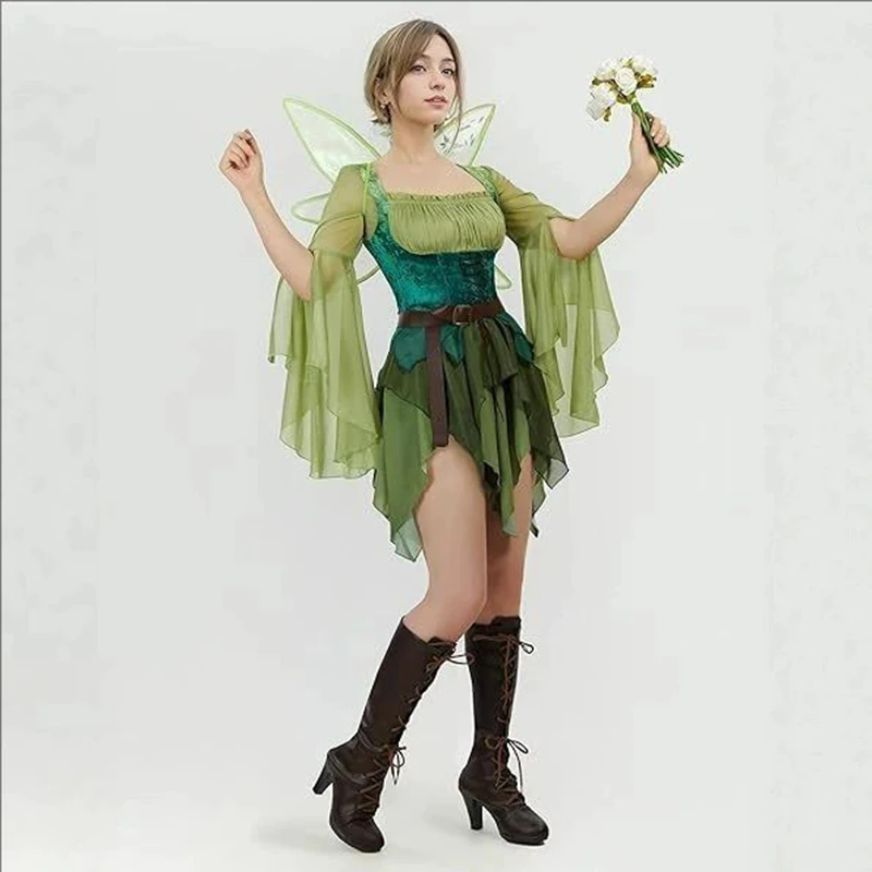 ชุดนางฟ้าเอลฟ์สีเขียวยุคกลางสำ - Elf Costume Christmas บทวิจารณ์และราคา